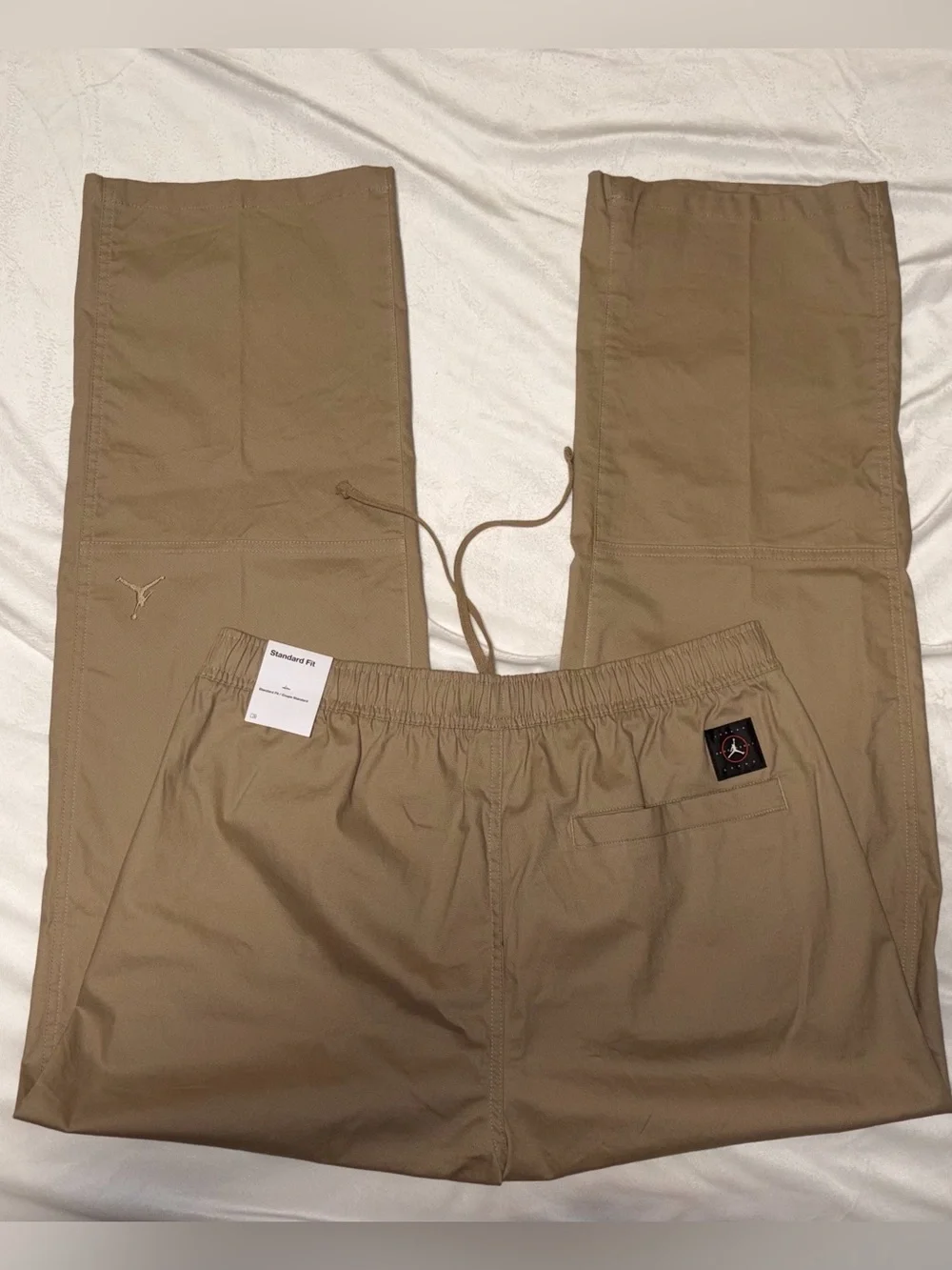 Jordan Jumpman Woven Pants HF9329-257 Khaki Tan Beige Elastic Waist Men L NWT